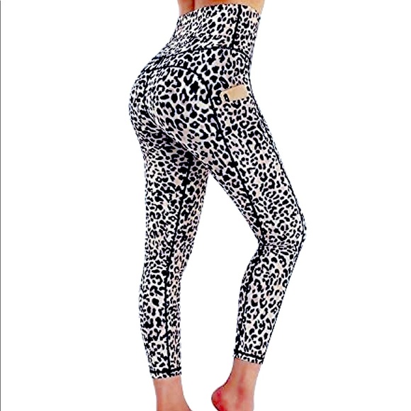 HP🐆♥️SEXY OUGES LEOPARD PRINT HIGH WAIST 7/8 ACTIVEWEAR YOGA LEGGINGS w/POCKETS - Picture 12 of 16